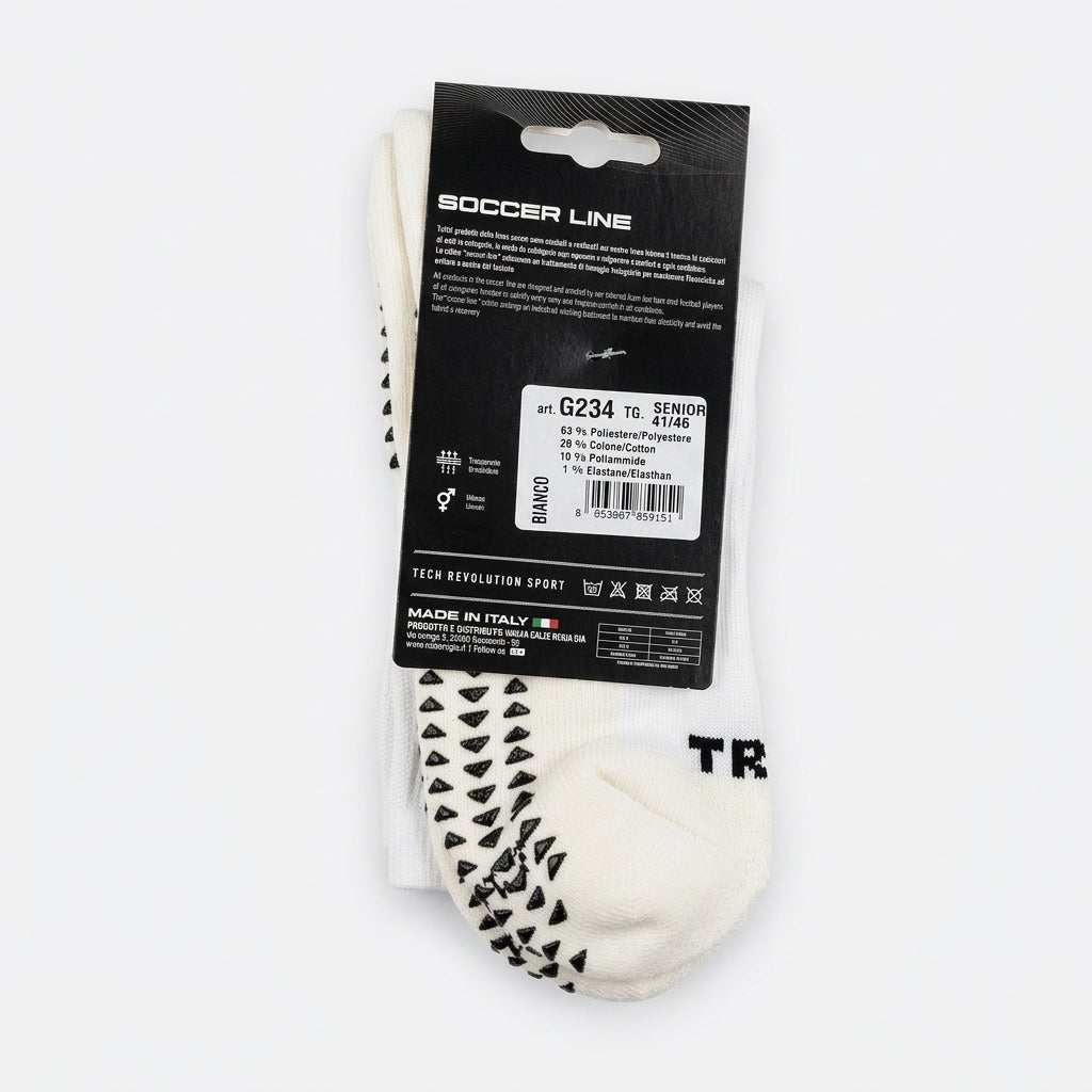 TRS calza da calcio con grip G234TRS bianca
