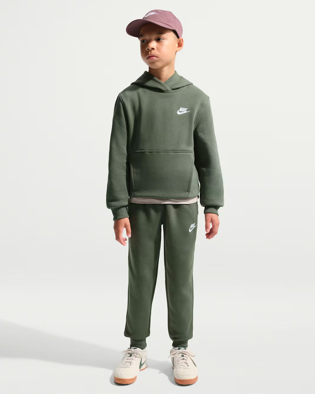 Nike Sportswear Club Fleece felpa co cappuccio junior FD3000-305 verde
