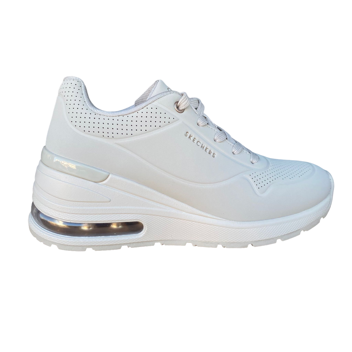 Skechers scarpa sneakers da donna Million Air Elevated 155401/OFWT bianco spento