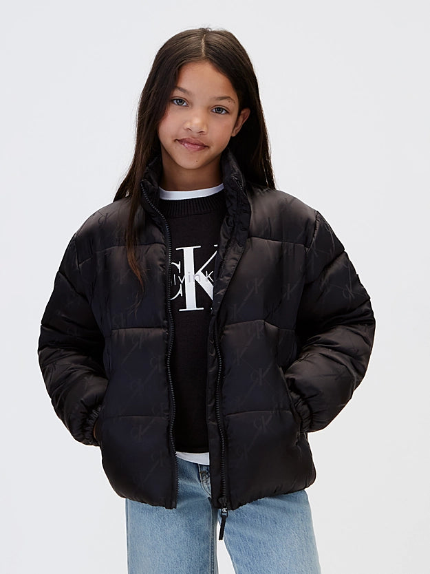 Calvin Klein Piumino junior con cappuccio e logo LVCKFJM10G 0GK nero