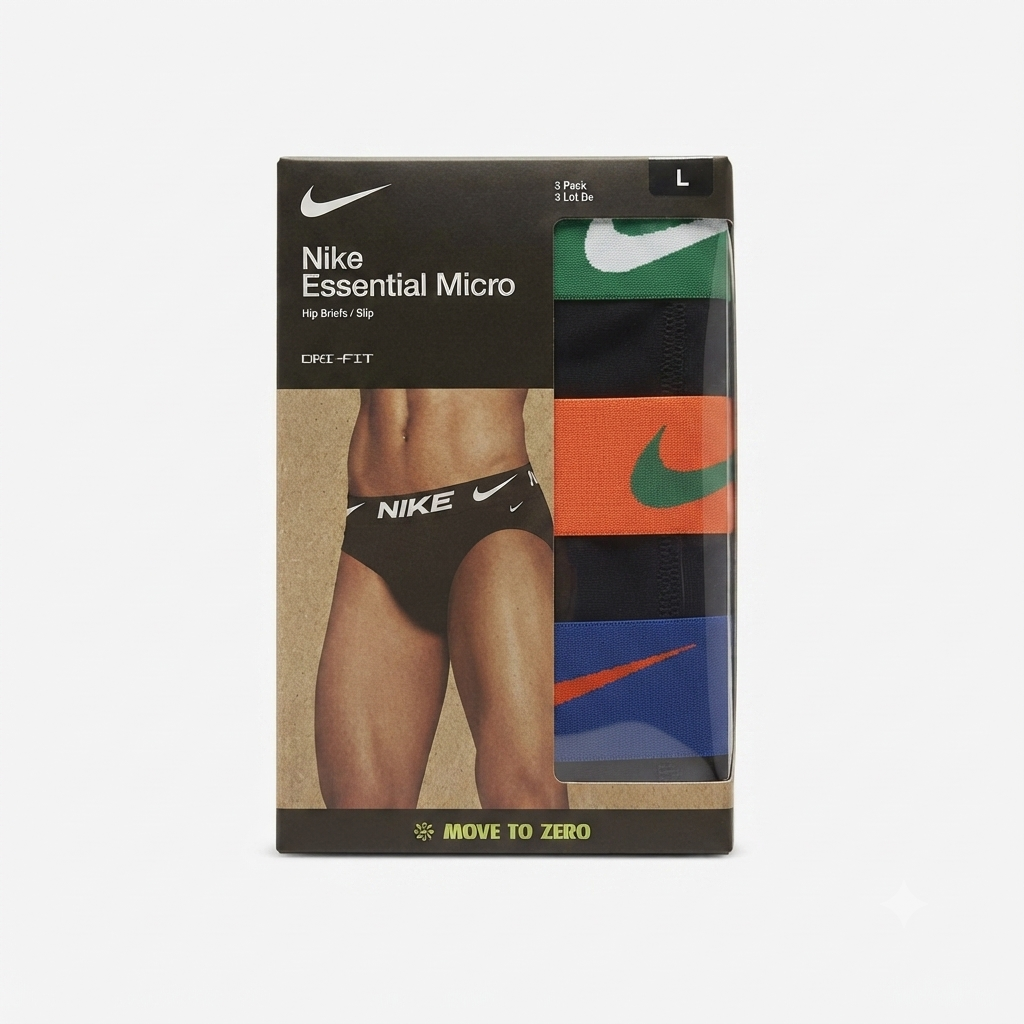 Nike Essential Micro KE1155-EXQ Uomo Nero - Slip Uomo 3 Pezzi