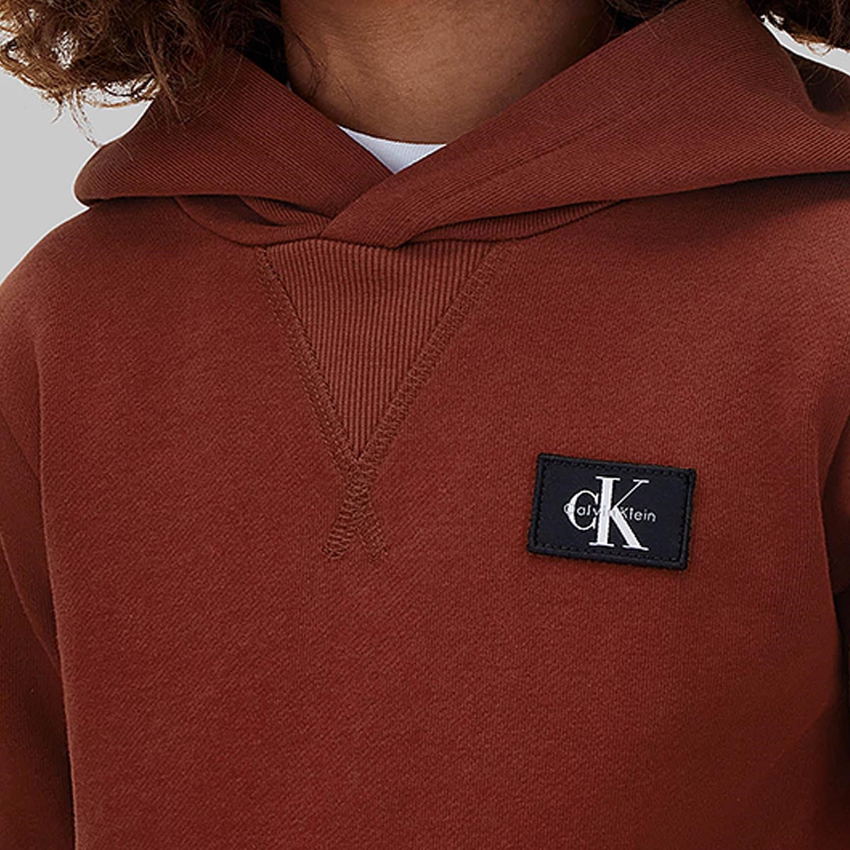 Calvin Klein Felpa junior con cappuccio e Logo Firma LVCKTJB39B GCQ mattone