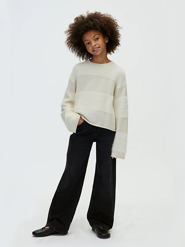 Calvin Klein jeans junior High Rise Wide Leg LVCKFJC08G 1BY nero