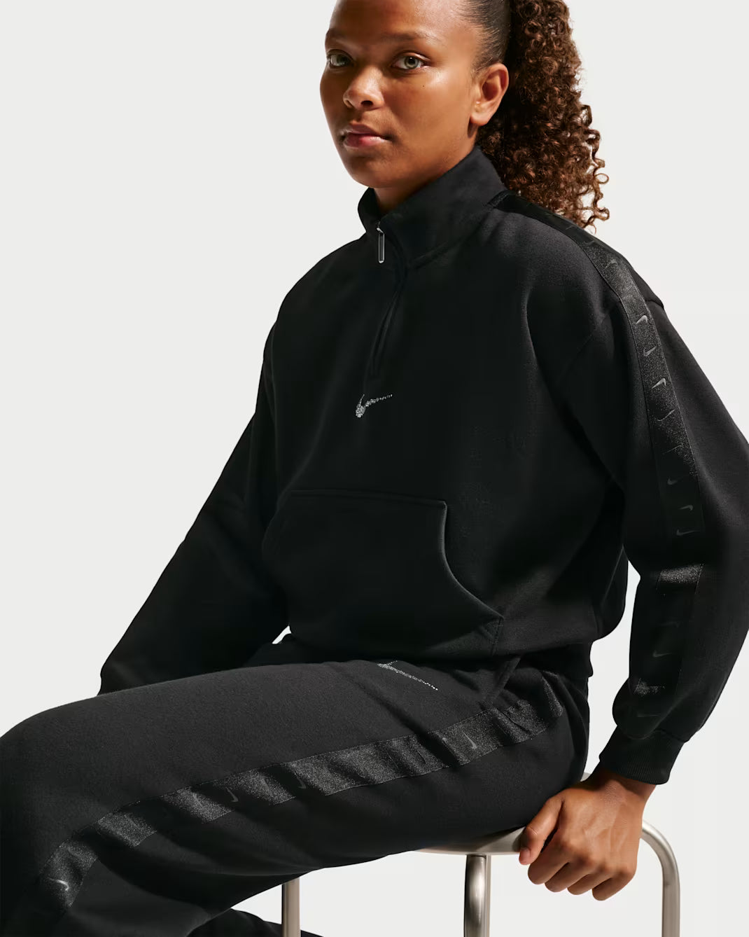 Nike pantalone sportivo da ragazza Studio Fleece IM4983-010 nero