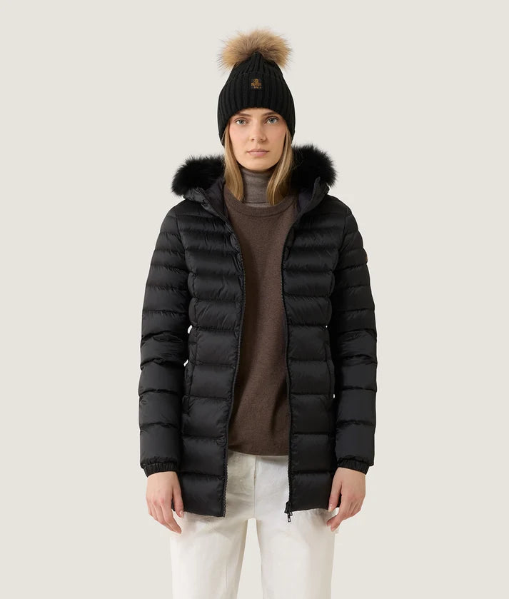 RefrigiWear Mead W98118 G06000 Donna Nero - Piumino Lungo