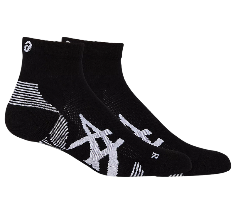 Asics calza da corsa ammortizzante be traspirante Cushion Run 3013A800-002 nero. Confezione da 2 paia