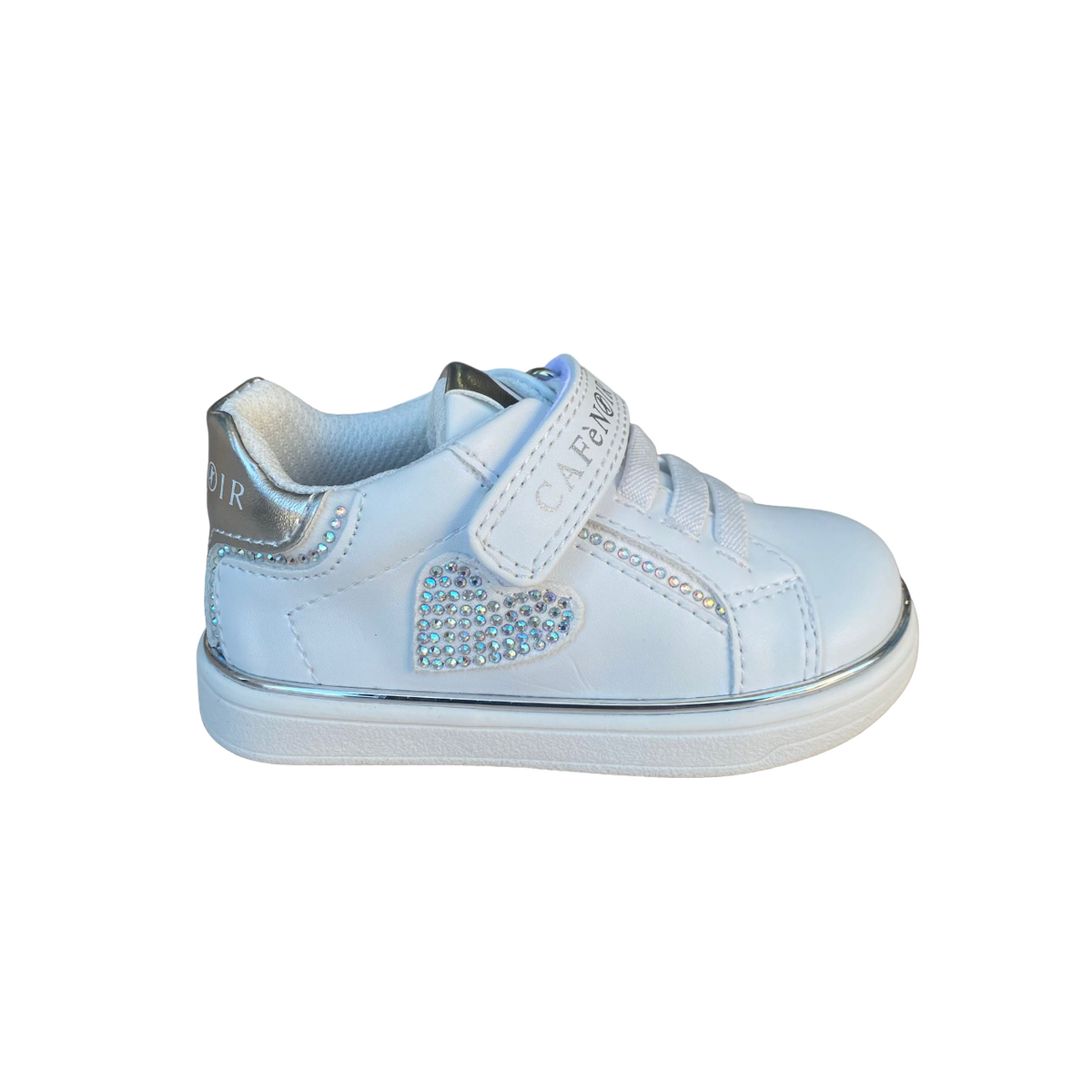 Cafè Noir scarpa da bambina con laccio elastico e velcro C-2540w bianco