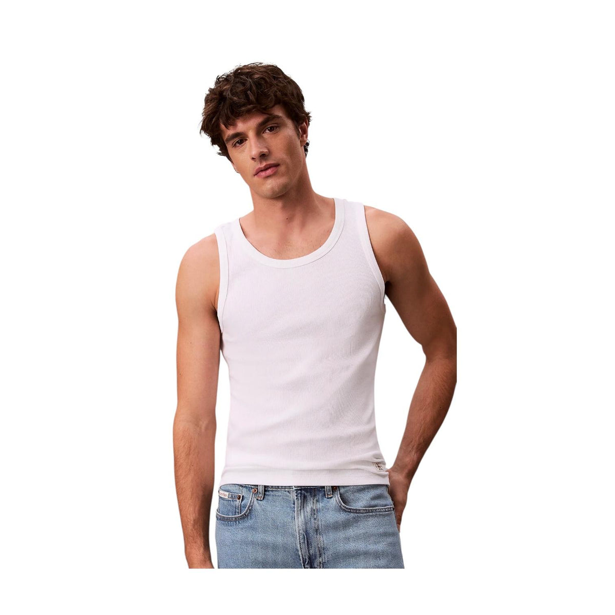 Calvin Klein Canotta Uomo Costine LV04RF272GYAF Bianco