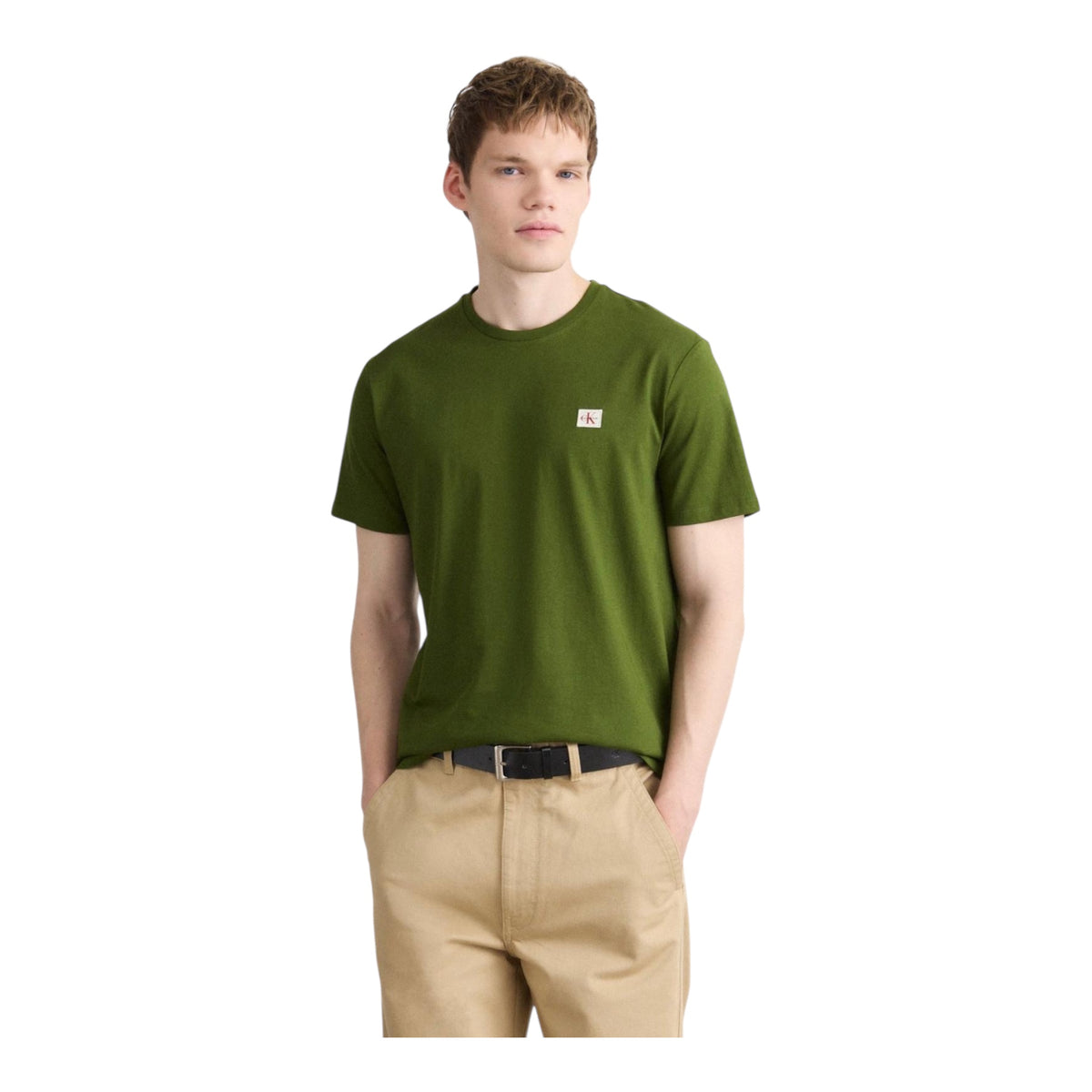 Calvin Klein T-shirt basic -LV04RC272 2E6 -Verde con logo

