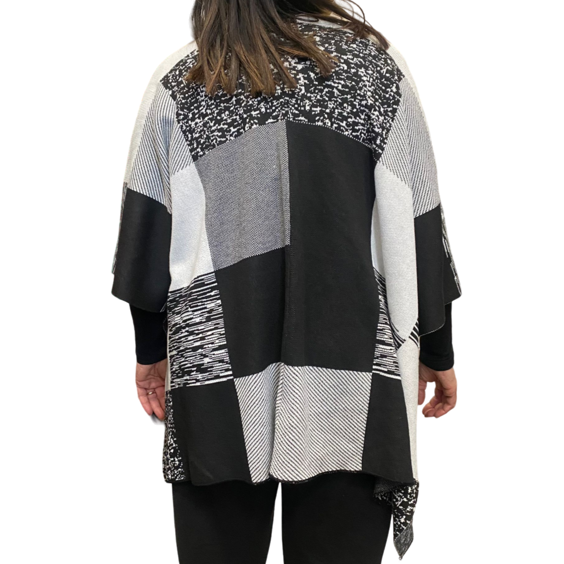 Censured scialle con maniche da donna WW2175 T TPW1 0190 bianco-nera