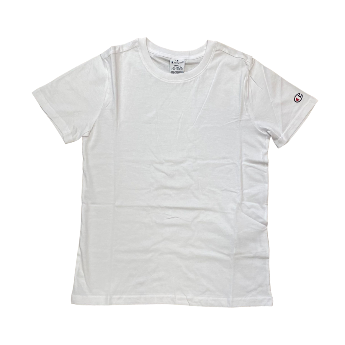 Champion 2 magliette girocollo manica corta da donna in cotone 116821 WW006 bianco