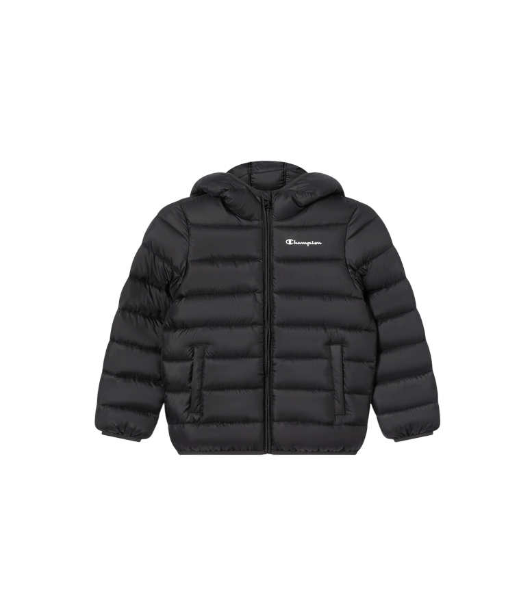 Champion Giacca Bambino Cappuccio 307222 KK001 Nero – imbottita, idrorepellente, comfort, stile