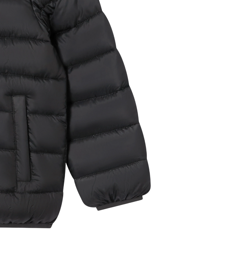 Champion Giacca Bambino Cappuccio 307222 KK001 Nero – imbottita, idrorepellente, comfort, stile - dettaglio