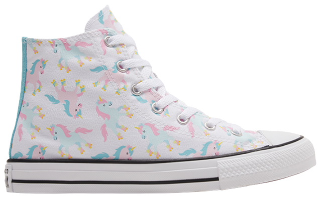 Converse scarpa sneakers da bambina alta con laccio Ctas HI 669816C white-multi-white