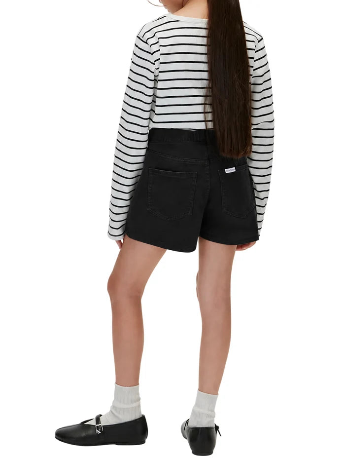Calvin Klein Gonna pantalone bambina a portafoglio in satin di cotone LVCKFJC21G BEH nera