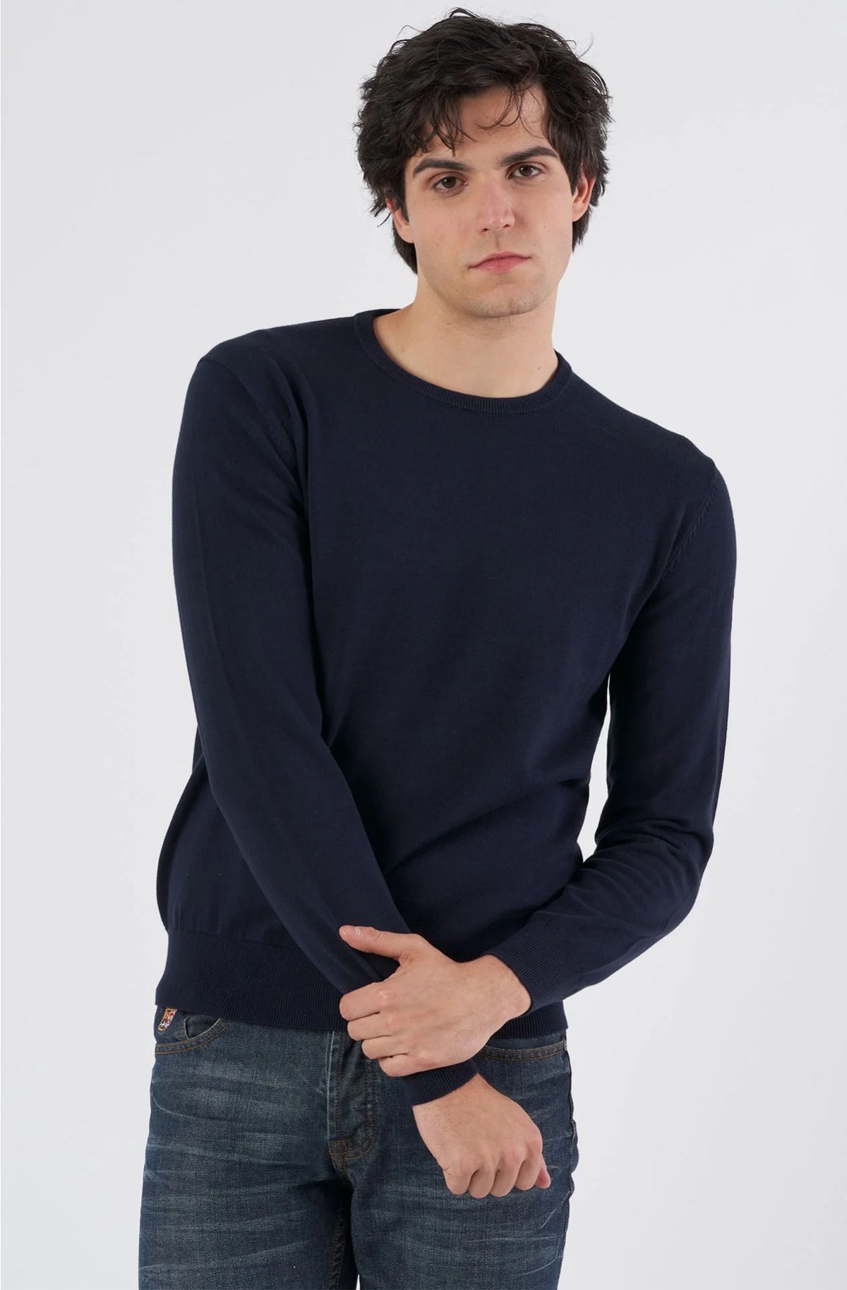 Marina Militare Maglia Girocollo Uomo MYK0282-091 Blu | Cotone Manica Lunga
