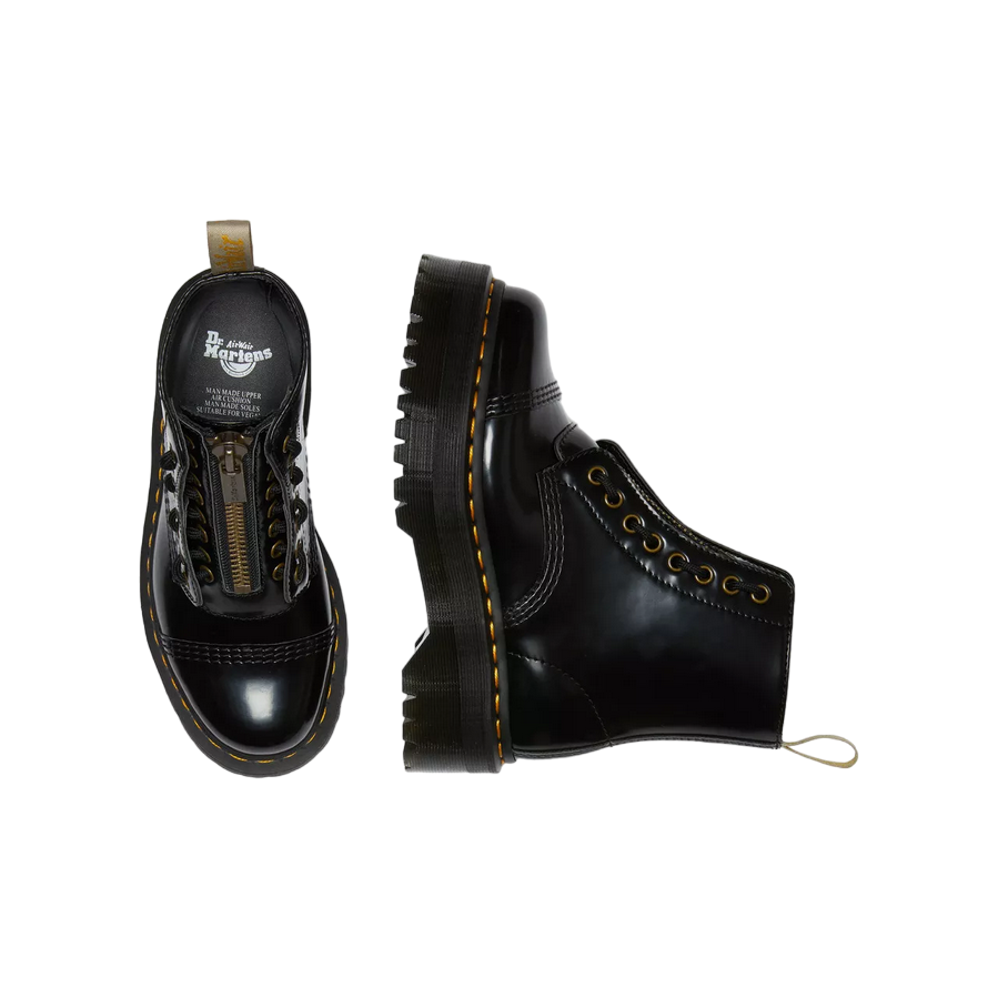 Dr. Martens Sinclair Vegan 26410001 Donna Nero - Stivale Platform Sintetico Oxford Bex