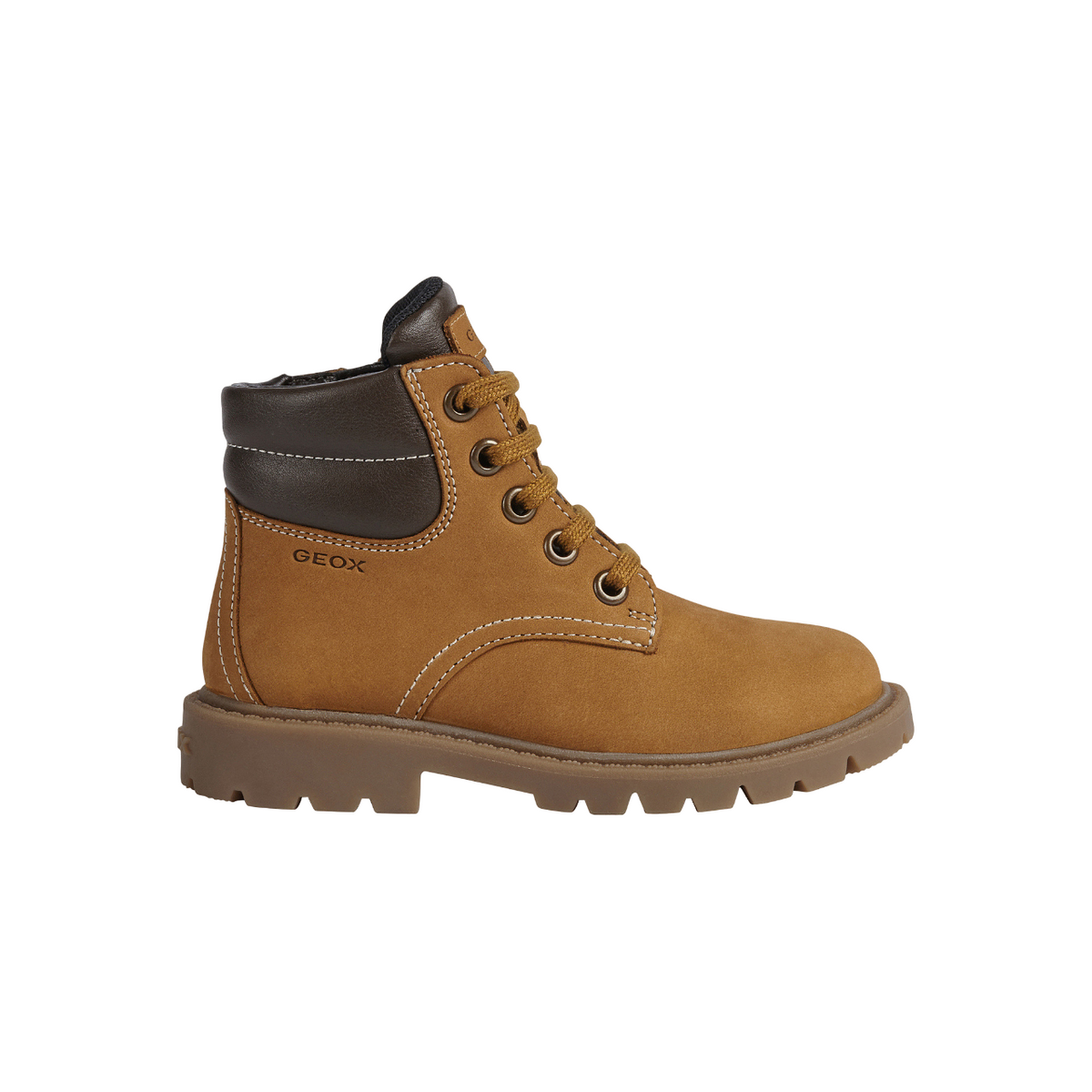 Geox stivaletto boscaiolo da bambino  Shaylax in pelle nabuk J16FAB 032BC C0930 r giallo-marrone
