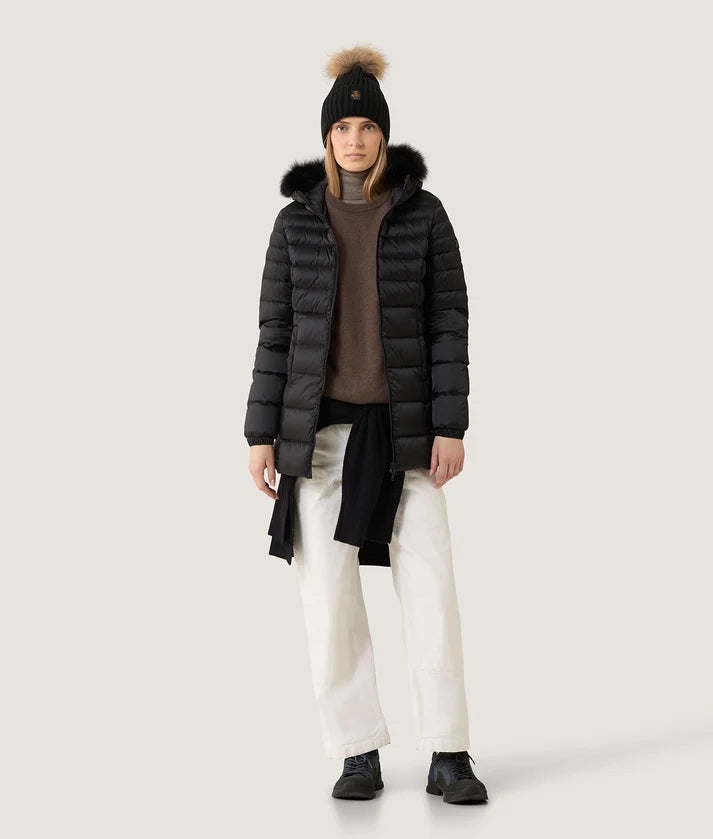 RefrigiWear Mead W98118 G06000 Donna Nero - Piumino Lungo