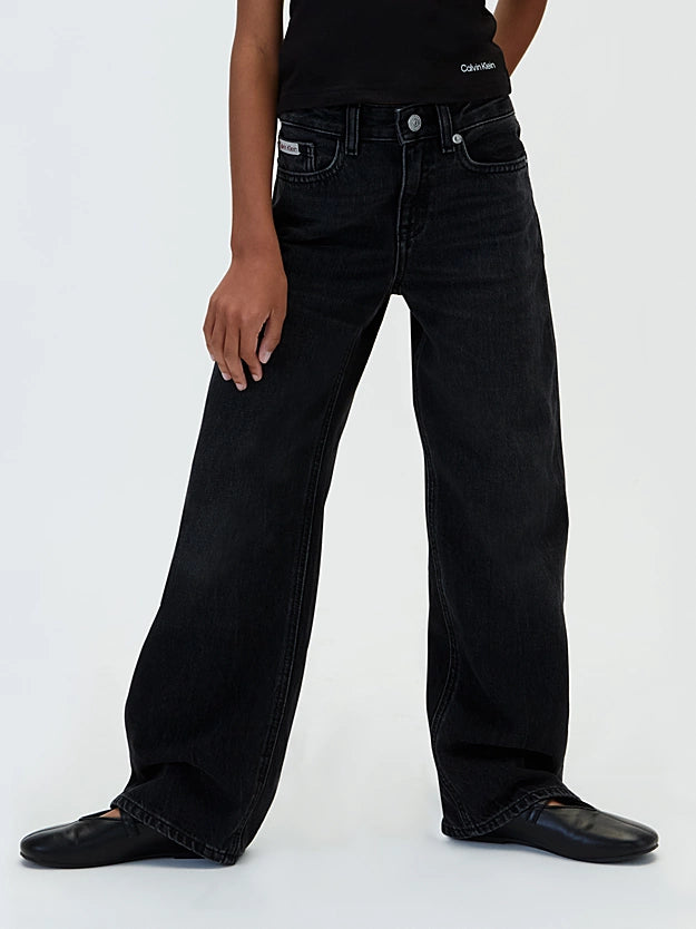 Calvin Klein jeans junior High Rise Wide Leg LVCKFJC08G 1BY nero