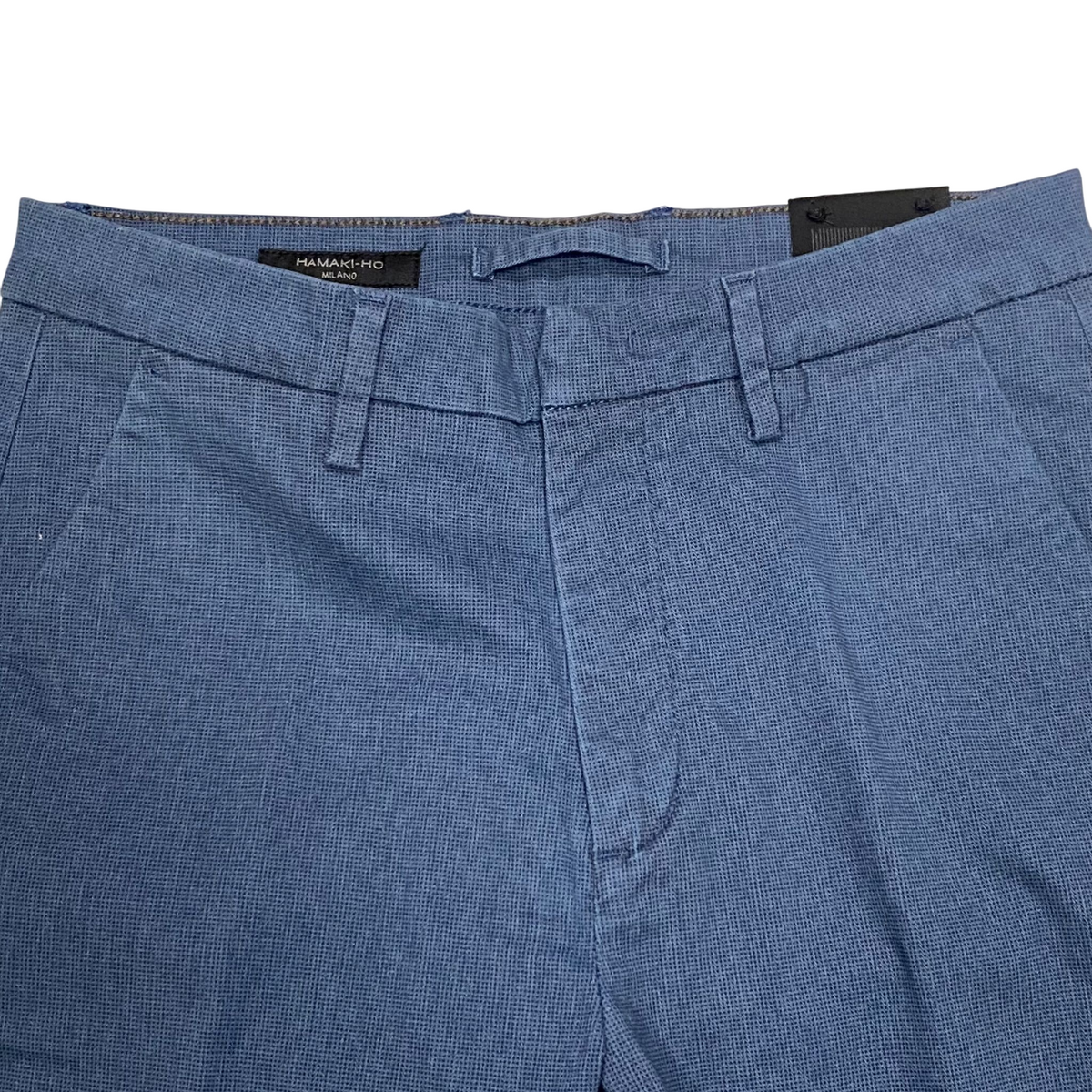 Hamaki-ho pantalone chinos da uomo slim fit con microfantasia quadri PSI1735H blu 1