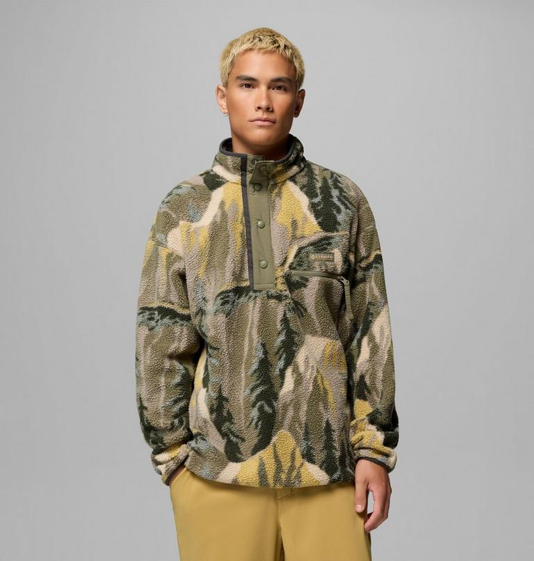 Columbia  PILE da uomo HELVETIA™ II PRINTED HALF SNAP FLEECE 2098461 397 verde
