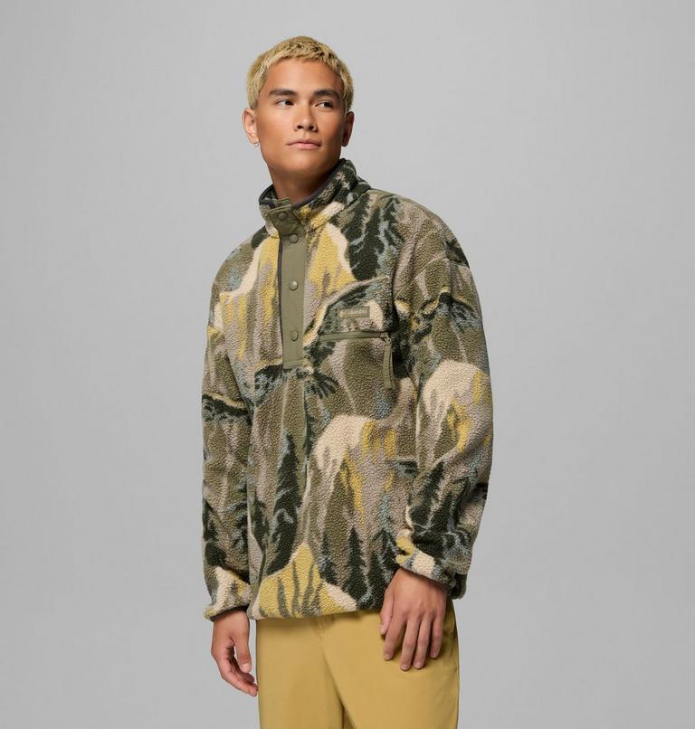 Columbia  PILE da uomo HELVETIA™ II PRINTED HALF SNAP FLEECE 2098461 397 verde