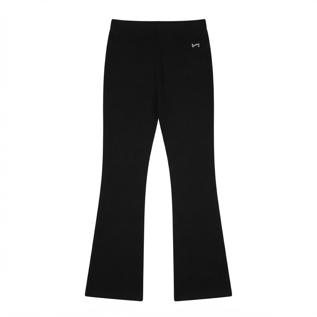 Hangar93 pantalone sportivo da donna fuseaux a zampa Z634D nero