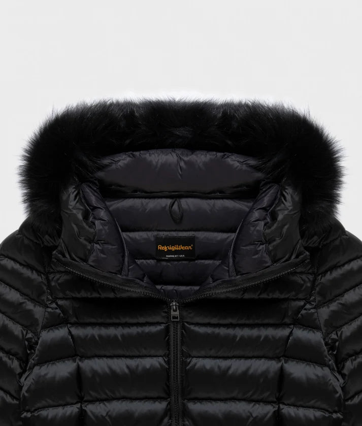 RefrigiWear piumino da donna MEAD FUR JACKET W97618 G06000 nero
