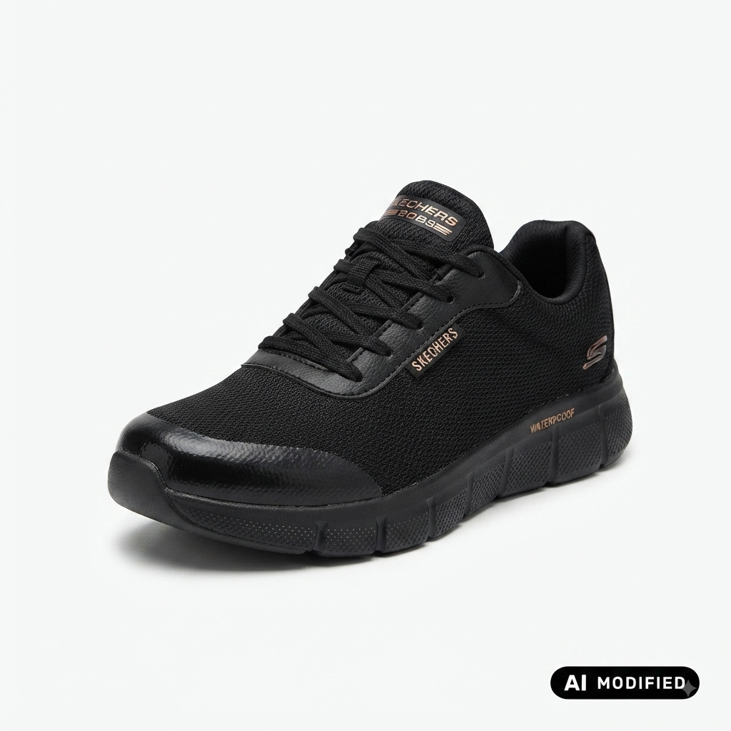 Skechers Bob Flex Proof 117351-BBK Donna Nera - Sneakers Waterproof