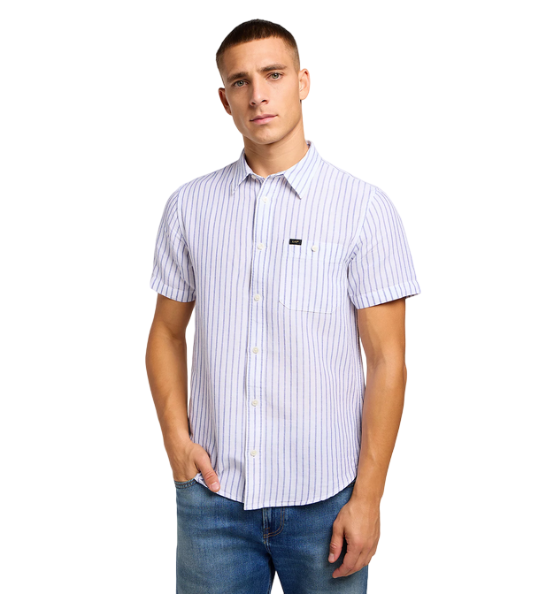 Lee camicia manica corta da uomo a righe 4112349347 blu