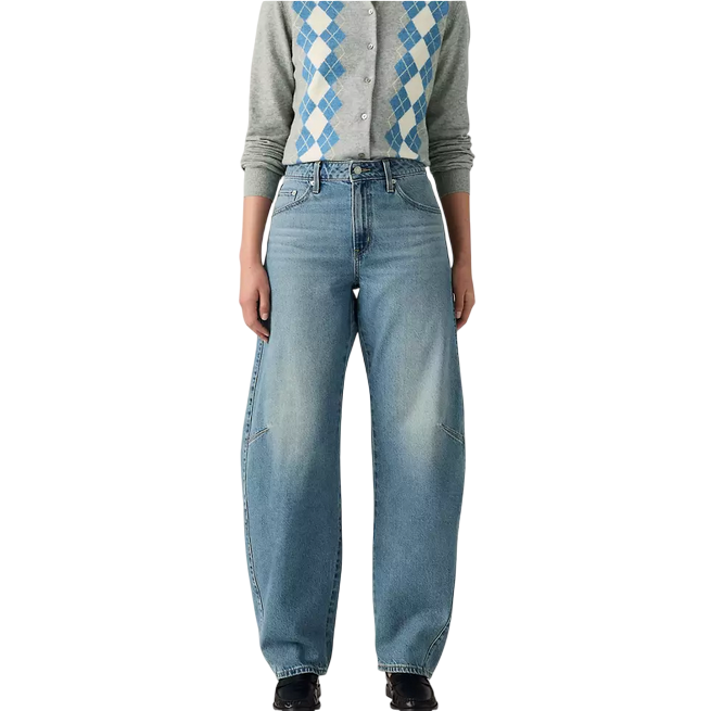 Levi’s – Jeans Donna Baggy Barrel Dad 0039A0002 Denim Blu| Loose Fit, Vita Alta, Comfort Street Vintage