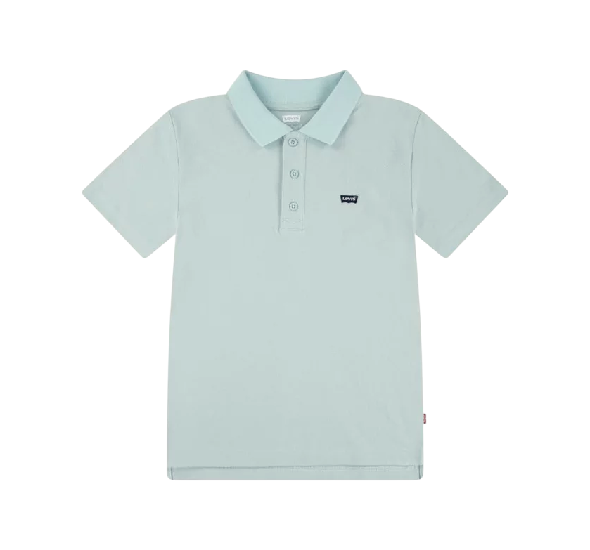 Levi's Kids polo manica corta da ragazzo in cotone pique Back Neck Tape EA893 acqua