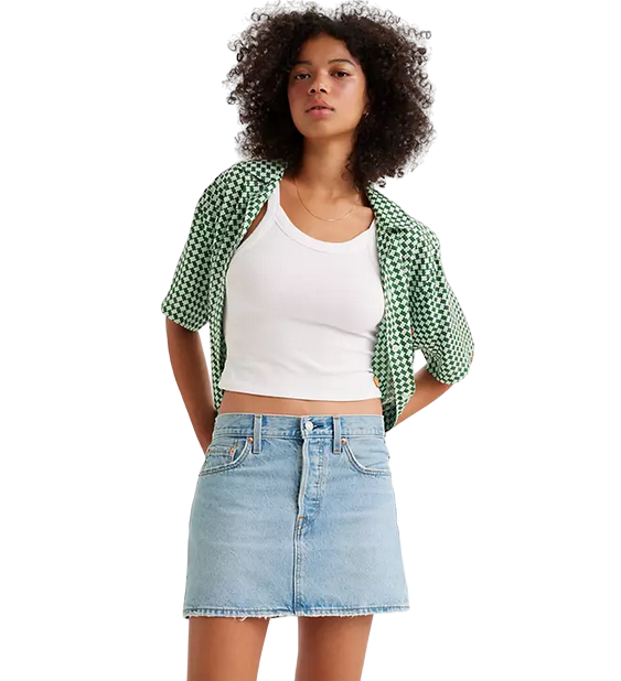 Levi's gonna in jeans da donna a vita media Icon Skirt blu chiaro
