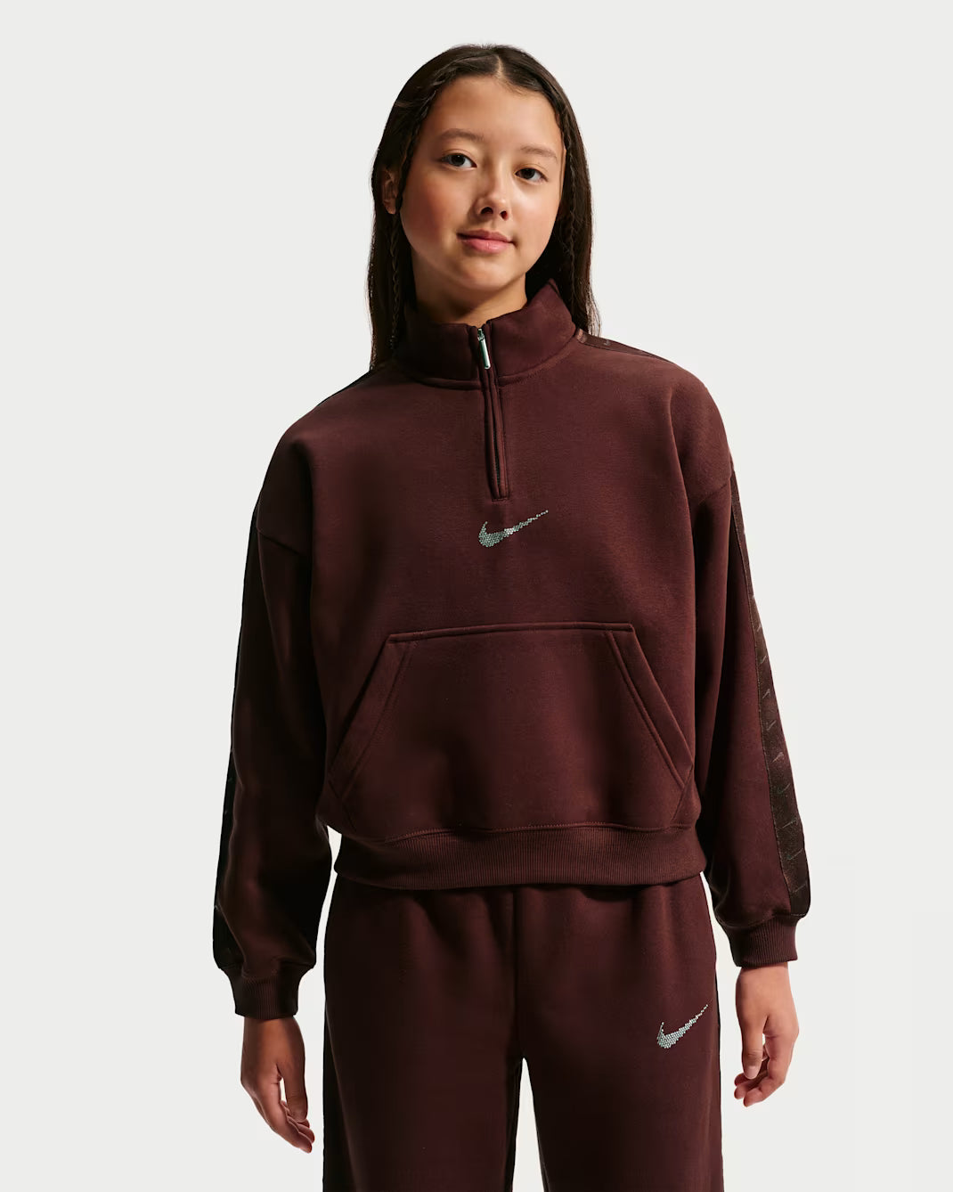 Nike pantalone sportivo Sportswear Studio Fleece Big IM4932-658 bordeaux