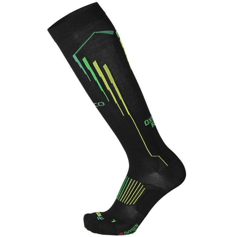 Mico calza lunga da corsa a leggera compressione Oxi-Jet CA01273 155 nero verde fluo