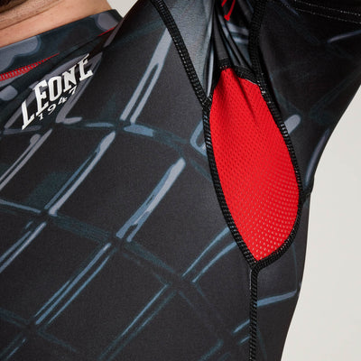 Leone RASHGUARD MANICHE CORTE UOMO MMA CAGE AB971 grigio