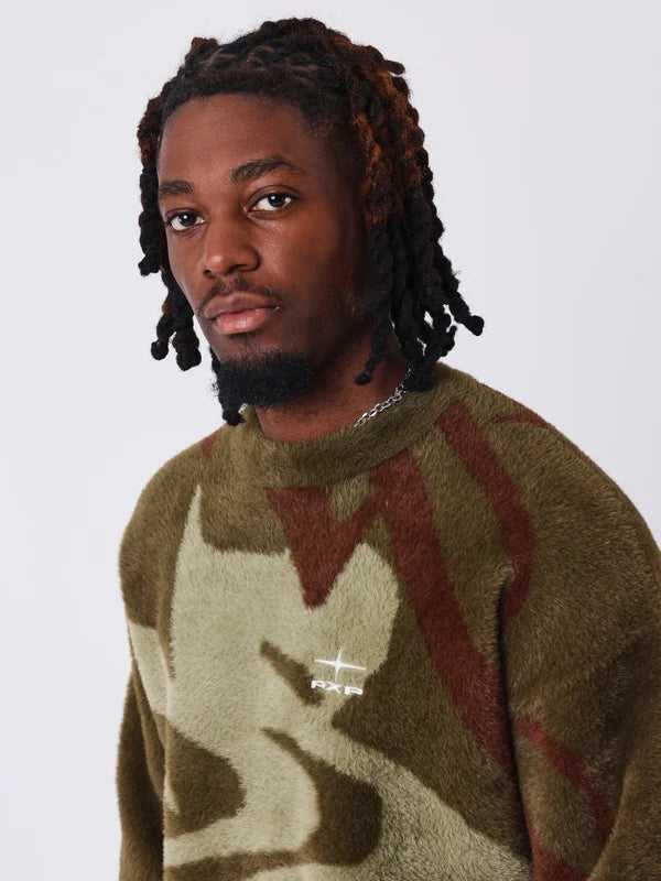 Project X Paris Round neck mohair animal sweater 2661010 OG verde