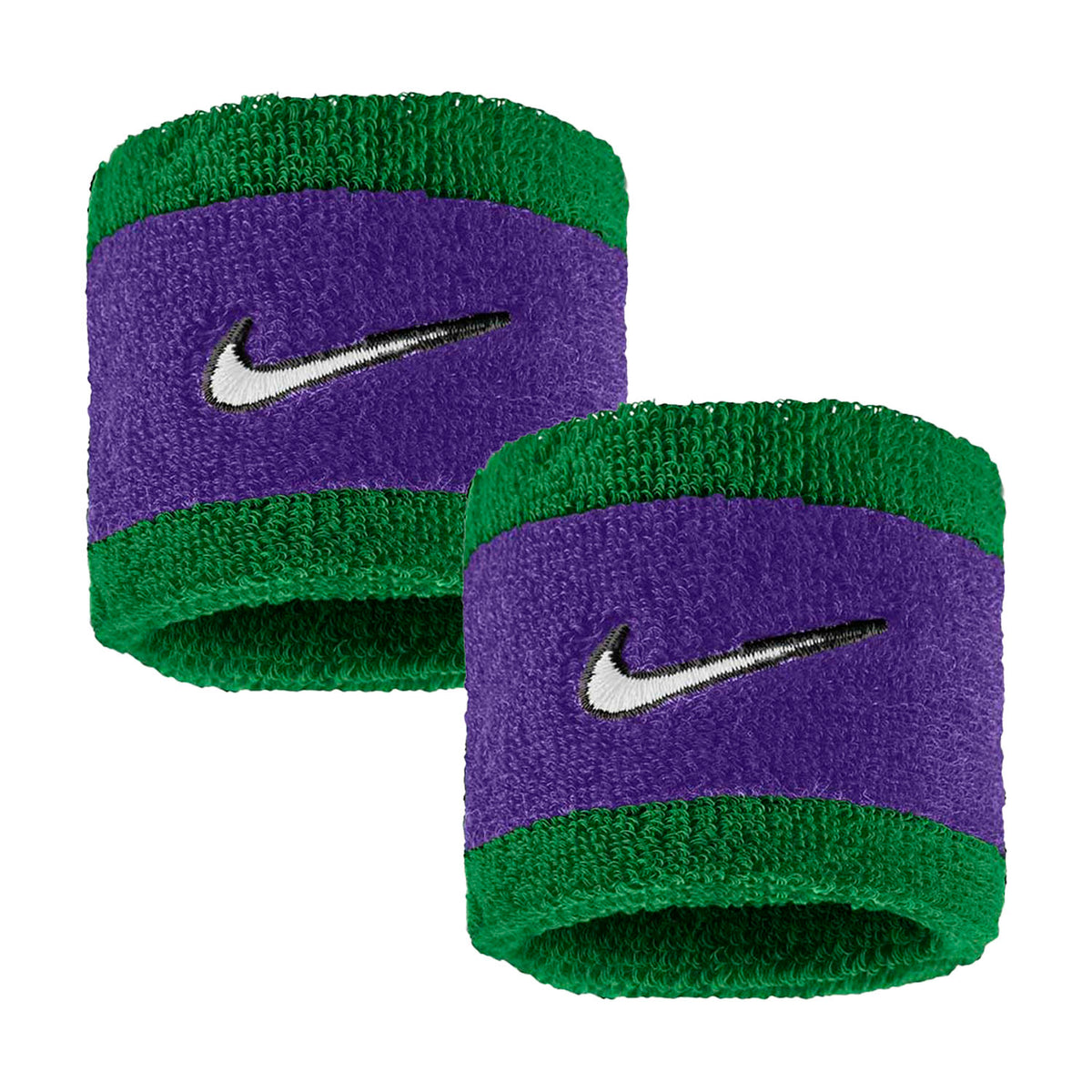 Nike Polsino N.101.2405.306 Verde-Viola – Swoosh Classic Wristbands | Comfort in Spugna, Stile Iconico e Prestazioni Sportive