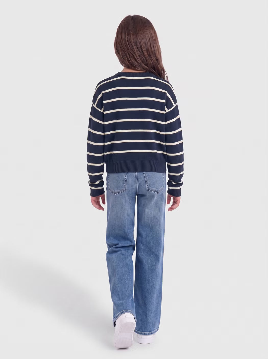 Only maglia girocollo a fasce da ragazza Kogamy 15356425 blu