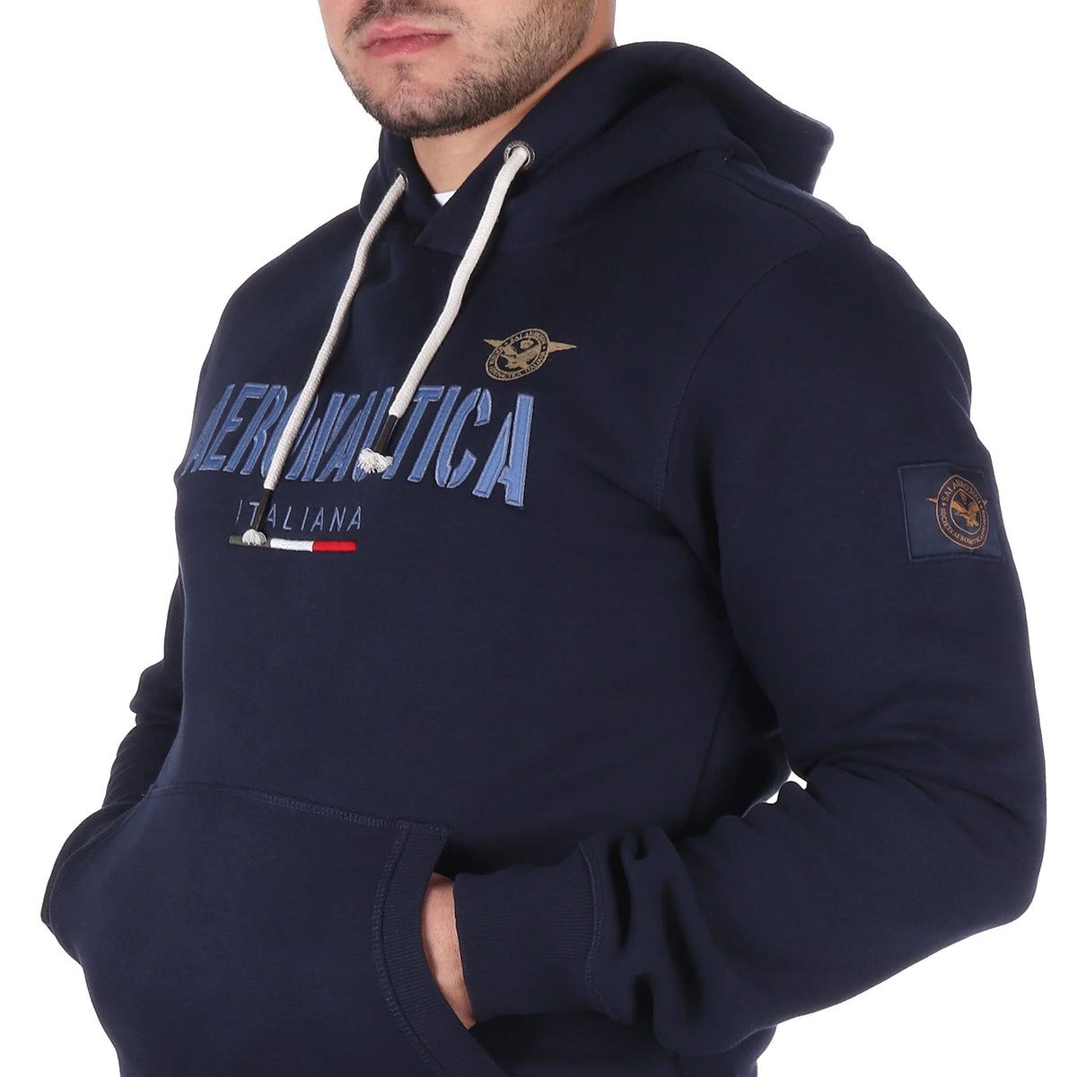 Aeronautica Italiana Felpa Uomo con Cappuccio 011233U NAVY - Stile e Comodità Ineguagliabili