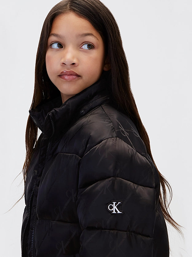 Calvin Klein Piumino junior con cappuccio e logo LVCKFJM10G 0GK nero