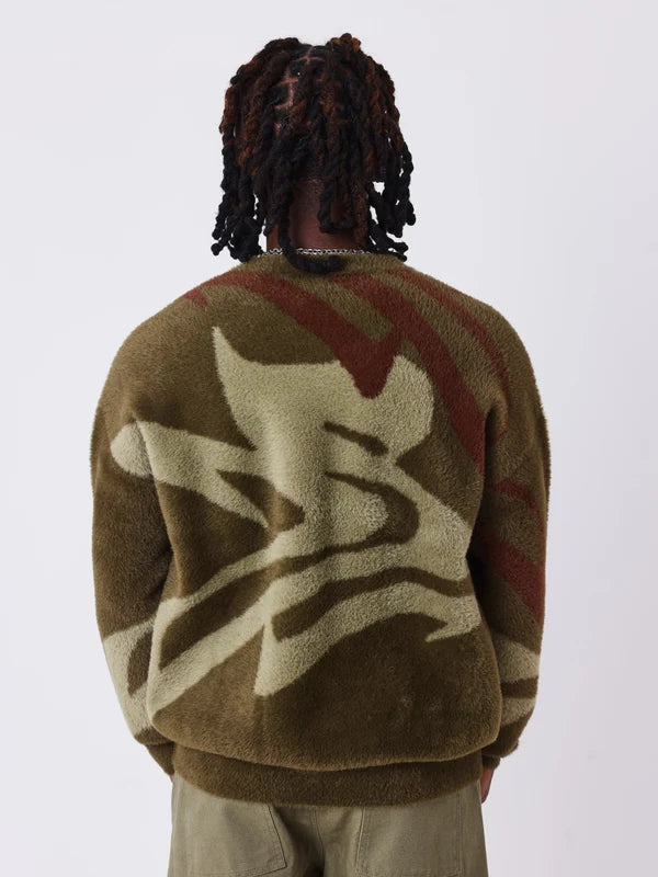 Project X Paris Round neck mohair animal sweater 2661010 OG verde