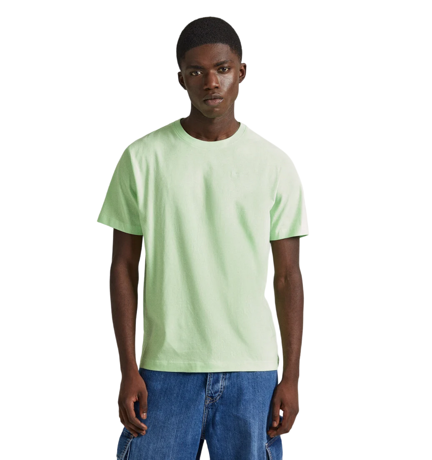 Pepe Jeans maglietta manica corta da uomo con logo ricamato Connor PM509206 612 verde chiaro