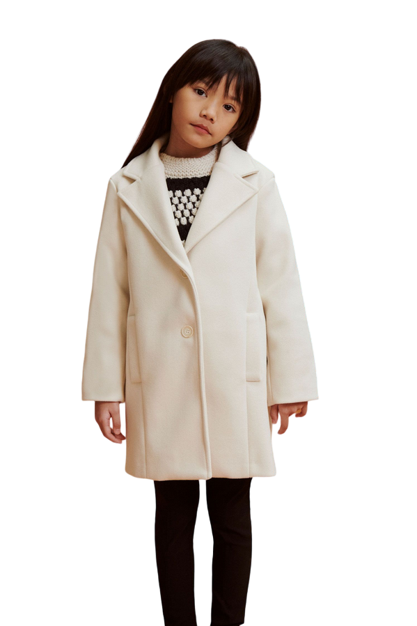 Please cappotto lungo da ragazza JB23120G55 3118 latte di mandorla