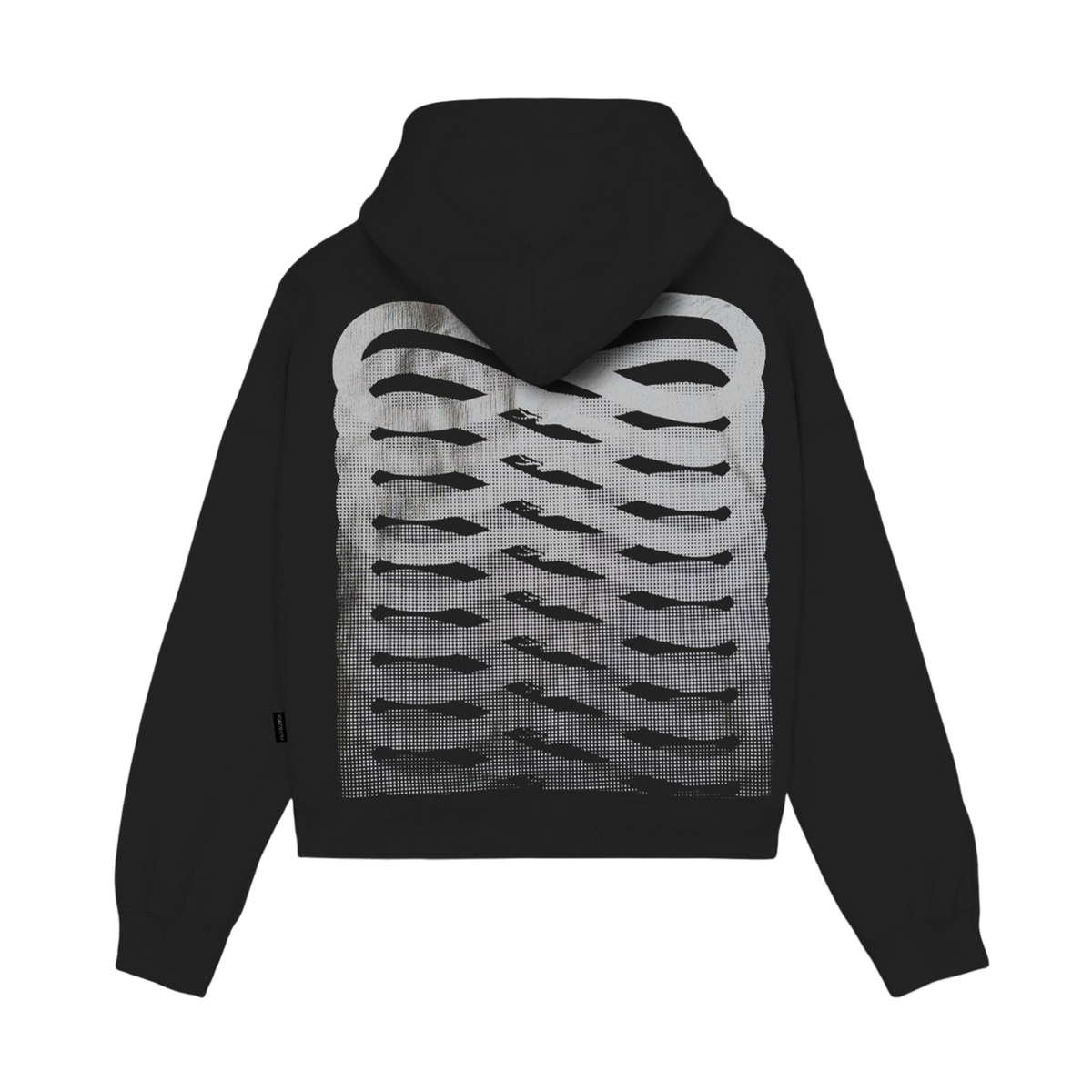 Propaganda felpa corta con cappuccio da donna Ribs Croptop 24FWPRFE942-01 nero