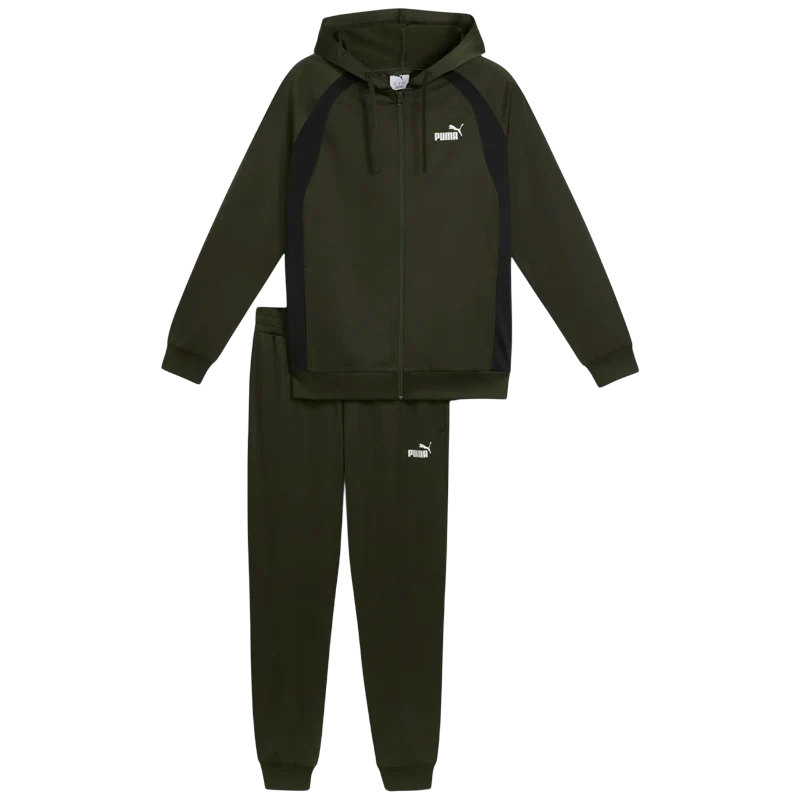 Puma Tuta Uomo con Cappuccio 688171-70 Verde Oliva - frontale 