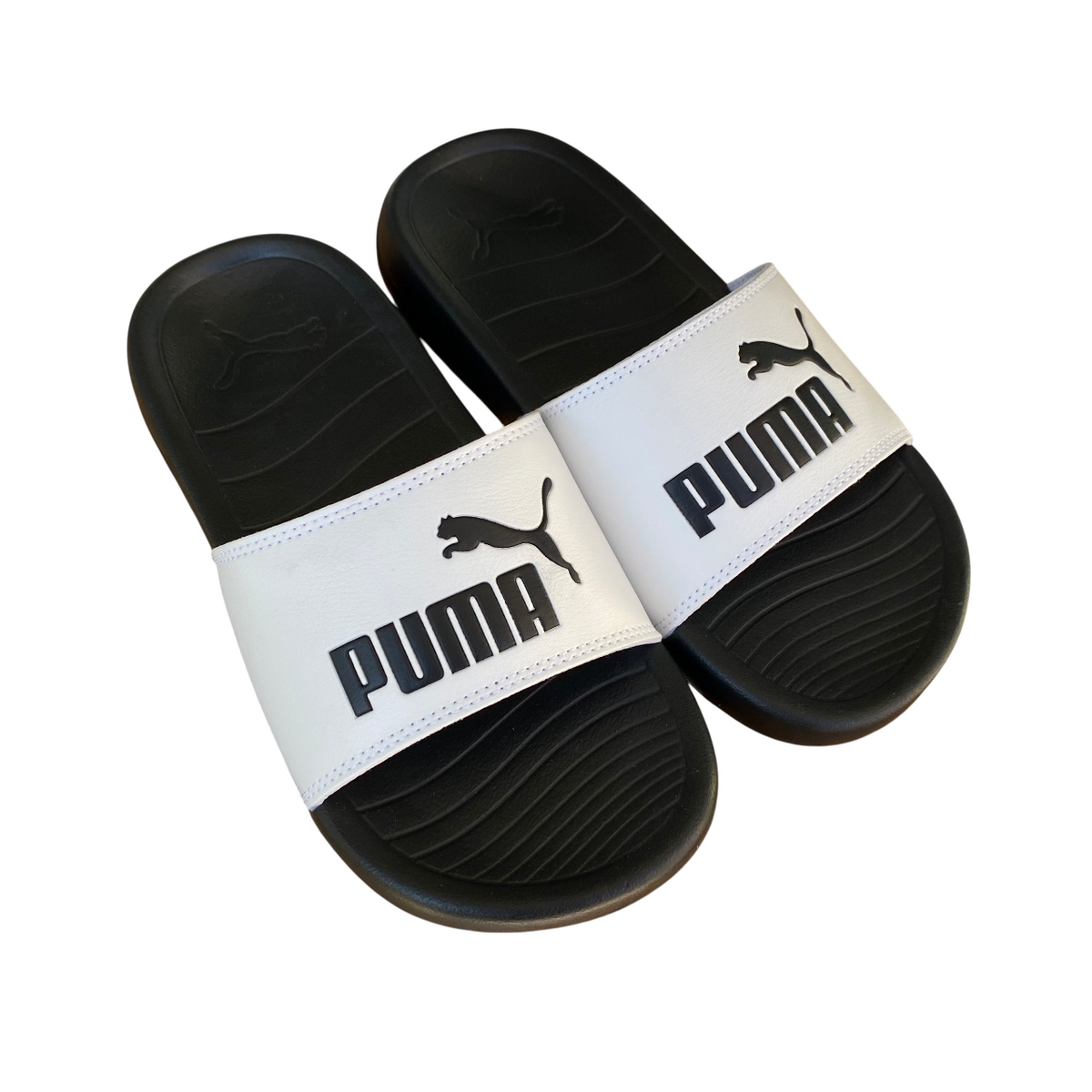 Puma ciabatta da ragazzo da mare piscina Popcat 20 PS 372017-02 bianco-nero