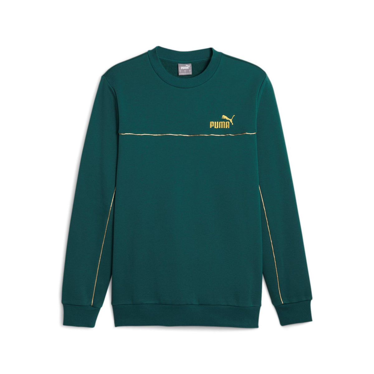 Puma felpa girocollo da uomo ESS Minimal gold 680014 43 verde