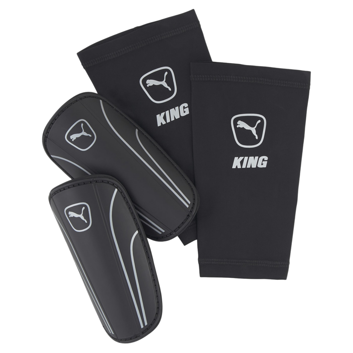 Puma parastinchi da calcio King 030851-02 nero-argento
